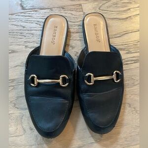 Bamboo Black and gold Mules